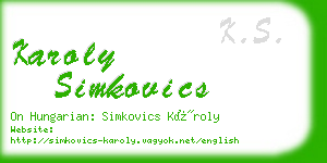 karoly simkovics business card